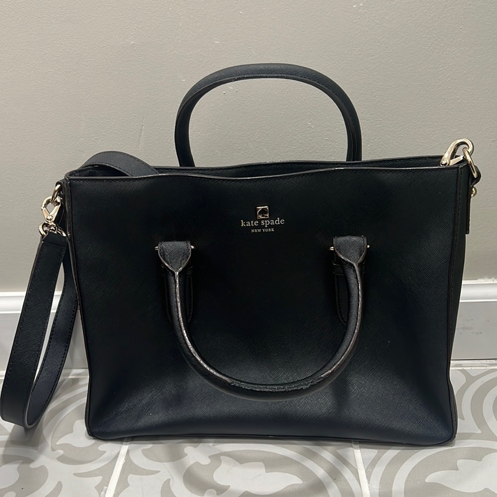 GUC Black Kate Spade leather tote